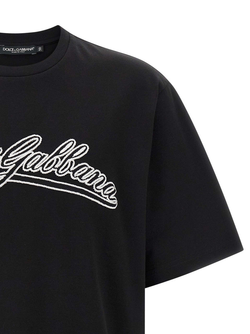 Black Logo Embroidery T-Shirt 3
