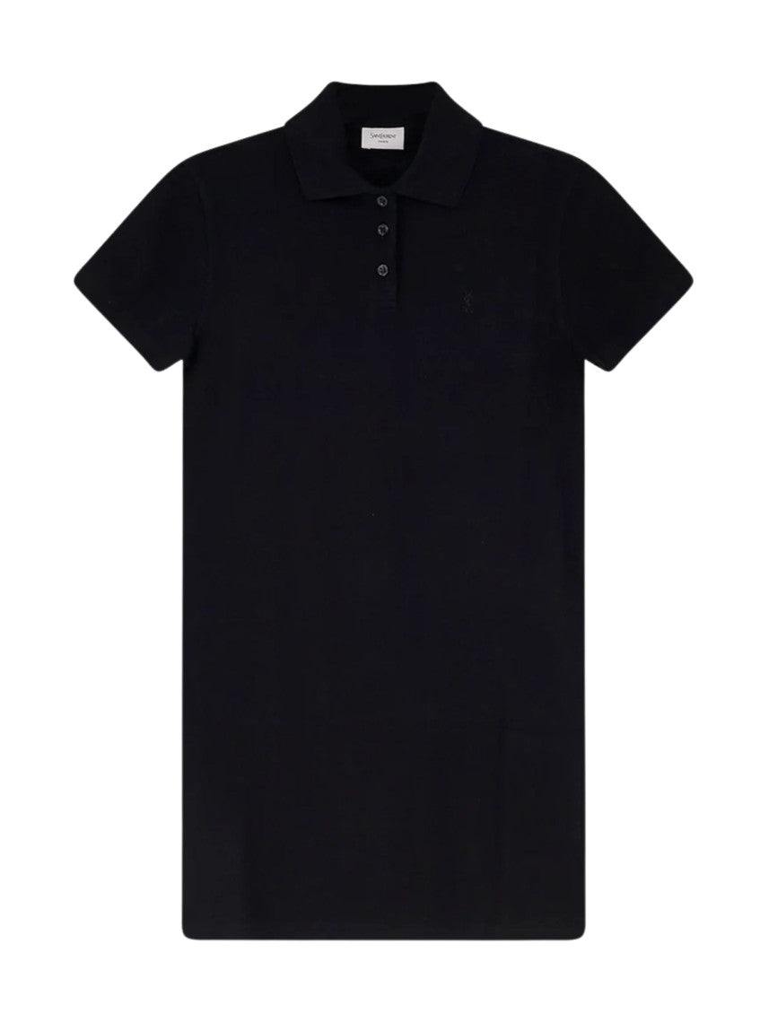 Black Shirt Collar Mini Dress 1