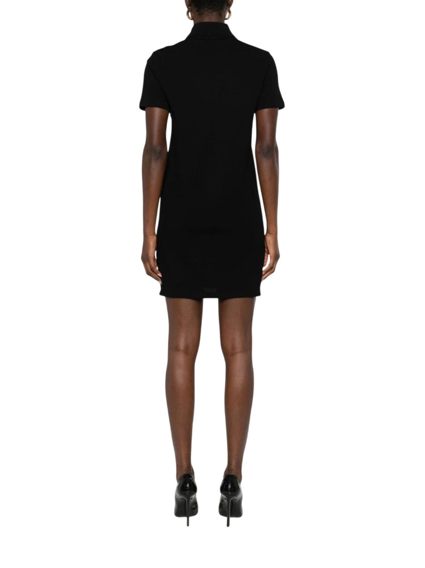 Black Shirt Collar Mini Dress 3