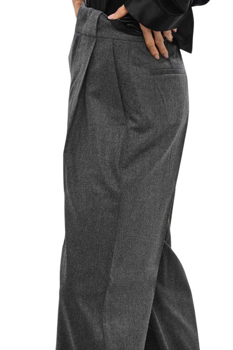 Grey Loose Flat Front Pants 3