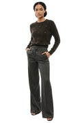 Dark Grey Tailored Flat Front Pants 1
