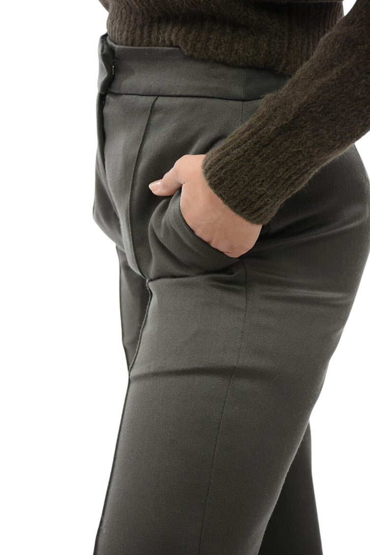 Dark Grey Tailored Flat Front Pants 3