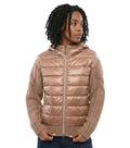 Brown Quilted Hood Sweater 1