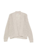 Beige Knitted Shawl Neck Sweater 1