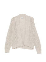Beige Knitted Shawl Neck Sweater 1