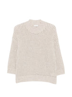 Beige Knitted Crew Neck Sweater 1
