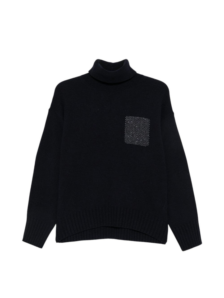 Black Embellished Turtle Neck Sweater 1