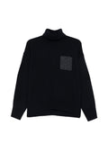 Black Embellished Turtle Neck Sweater 1