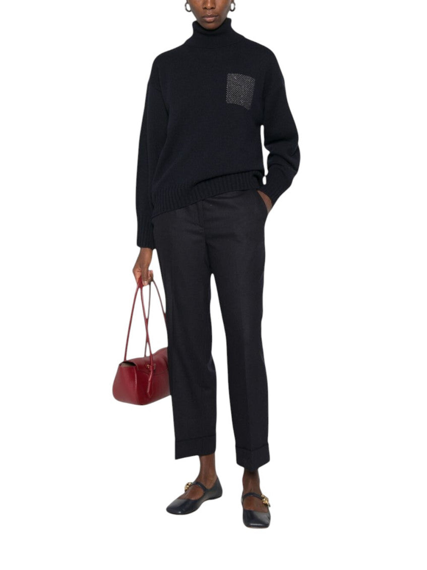 Black Embellished Turtle Neck Sweater 2