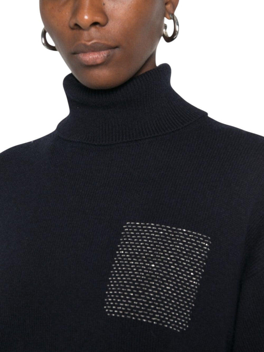 Black Embellished Turtle Neck Sweater 5