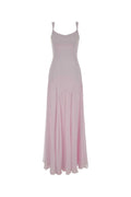Pink Solid Scoop Neck Maxi Dress 1