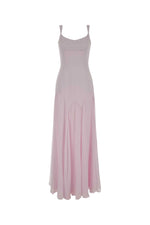 Pink Solid Scoop Neck Maxi Dress 1