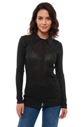 Black Knitted Shirt Collar Sweater 1