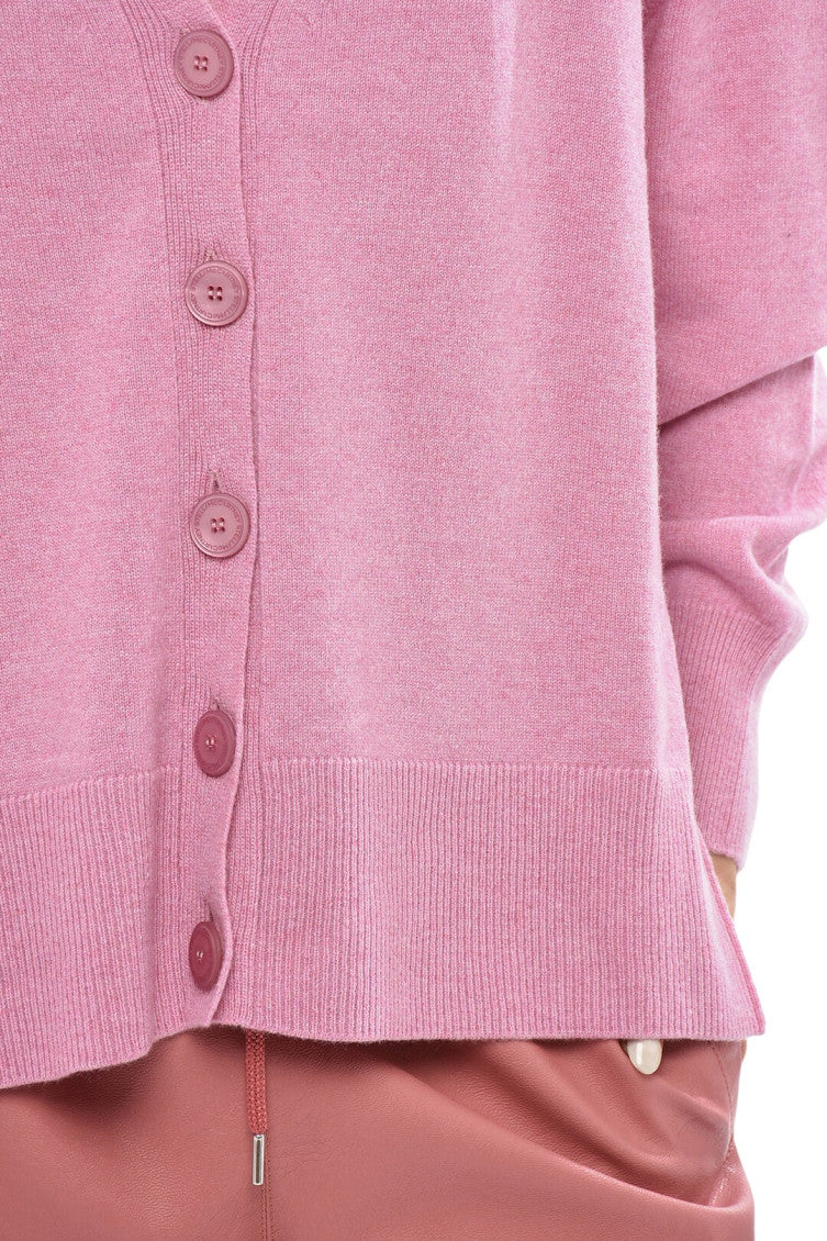 Pink Embroidered V Neck Cardigan 3