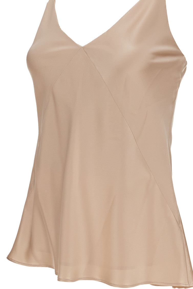 Beige V Neck Top 3