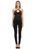 Black Solid Scoop Neck Top 1