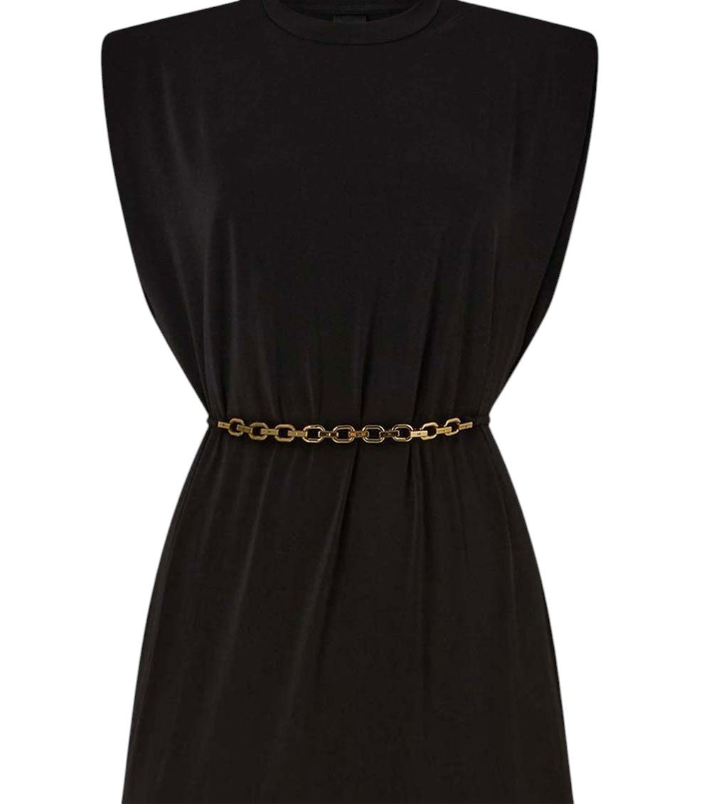 Black Solid Round Neck Maxi Dress 3