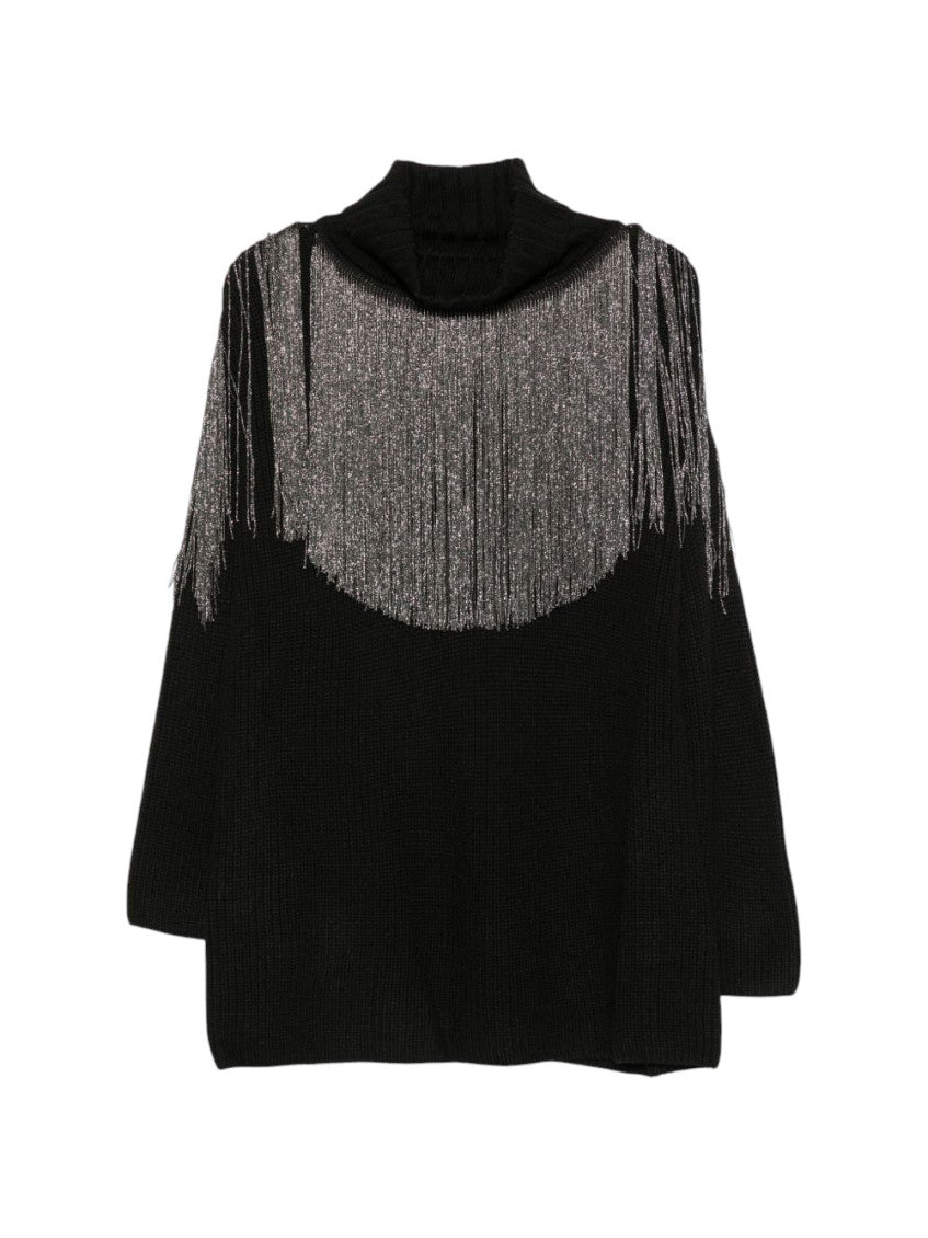 Black Embellished Turtle Neck Sweater 1