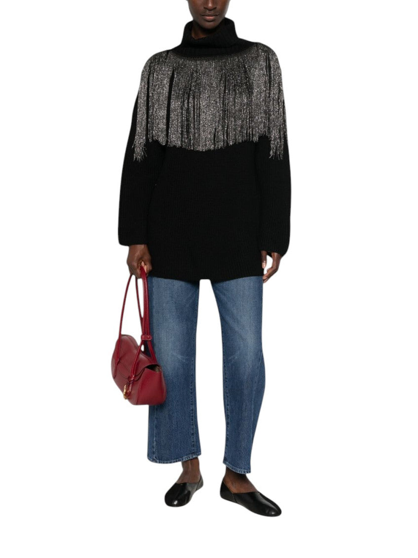 Black Embellished Turtle Neck Sweater 2