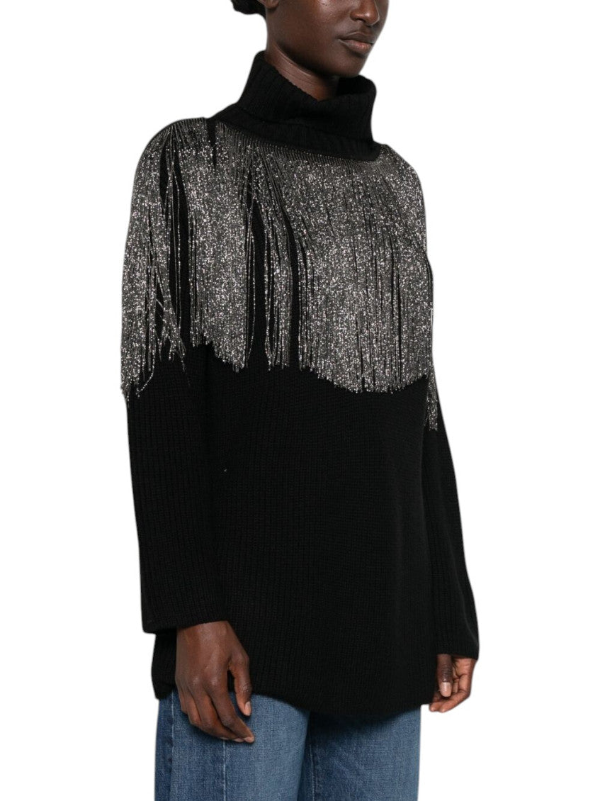 Black Embellished Turtle Neck Sweater 3