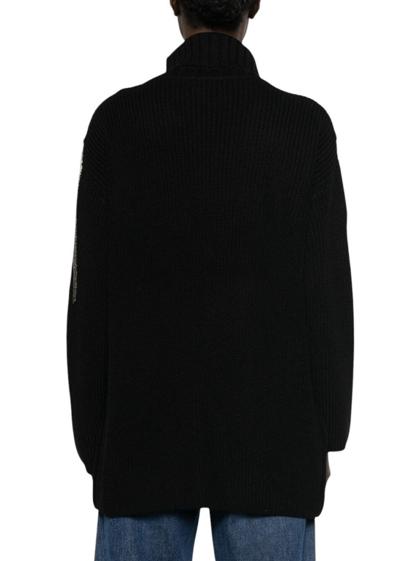 Black Embellished Turtle Neck Sweater 4