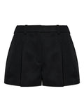 Black Wool pleated shorts 1
