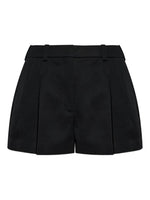 Black Wool pleated shorts 1