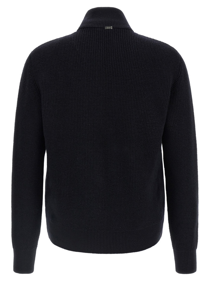 Dark Blue Knitted Cardigan 2