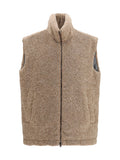 Beige Sleeveless Fleece Jacket 1