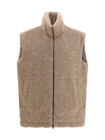 Beige Sleeveless Fleece Jacket 1