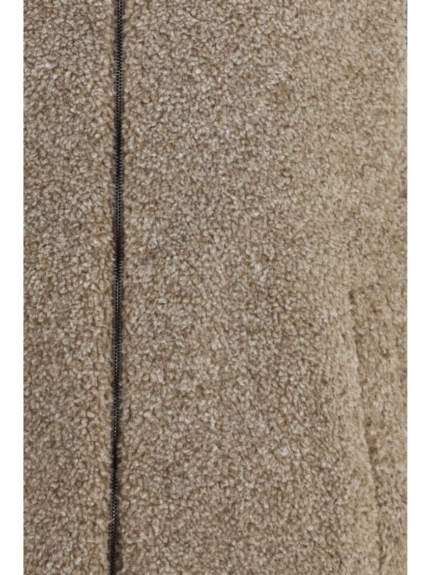 Beige Sleeveless Fleece Jacket 3