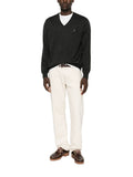 Dark Grey V Neck Sweater 1