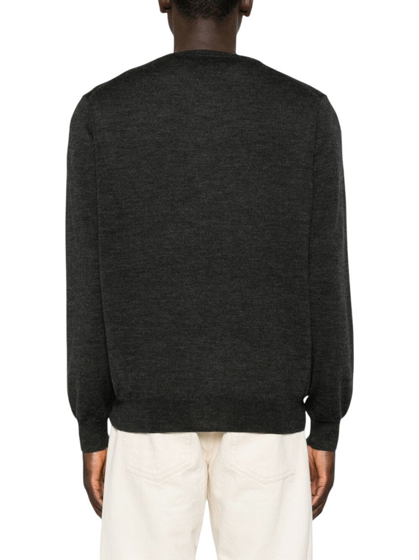 Dark Grey V Neck Sweater 2