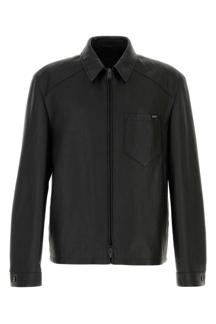 Black Regular Textured Jacket 1