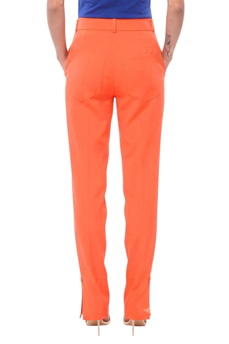 Orange Slim Flat Front Pants 2