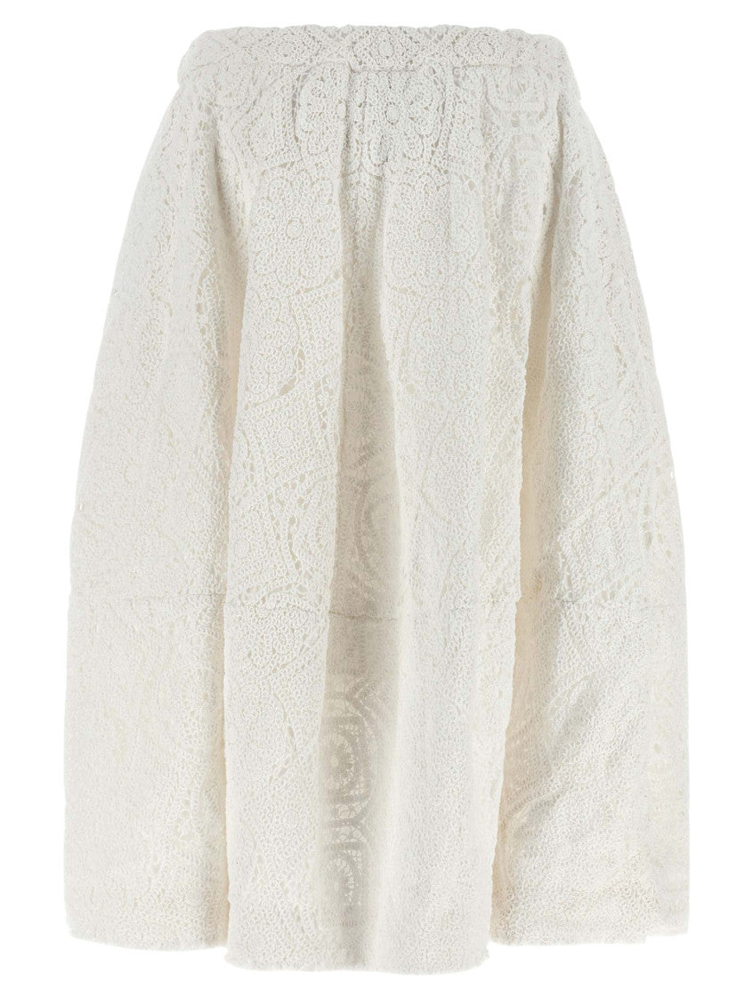 White Crochet Midi Skirt 2