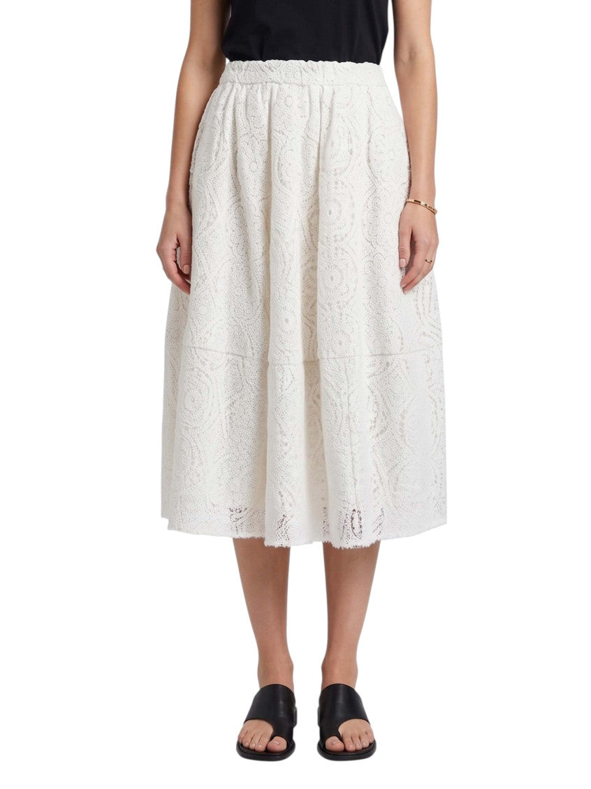 White Crochet Midi Skirt 3