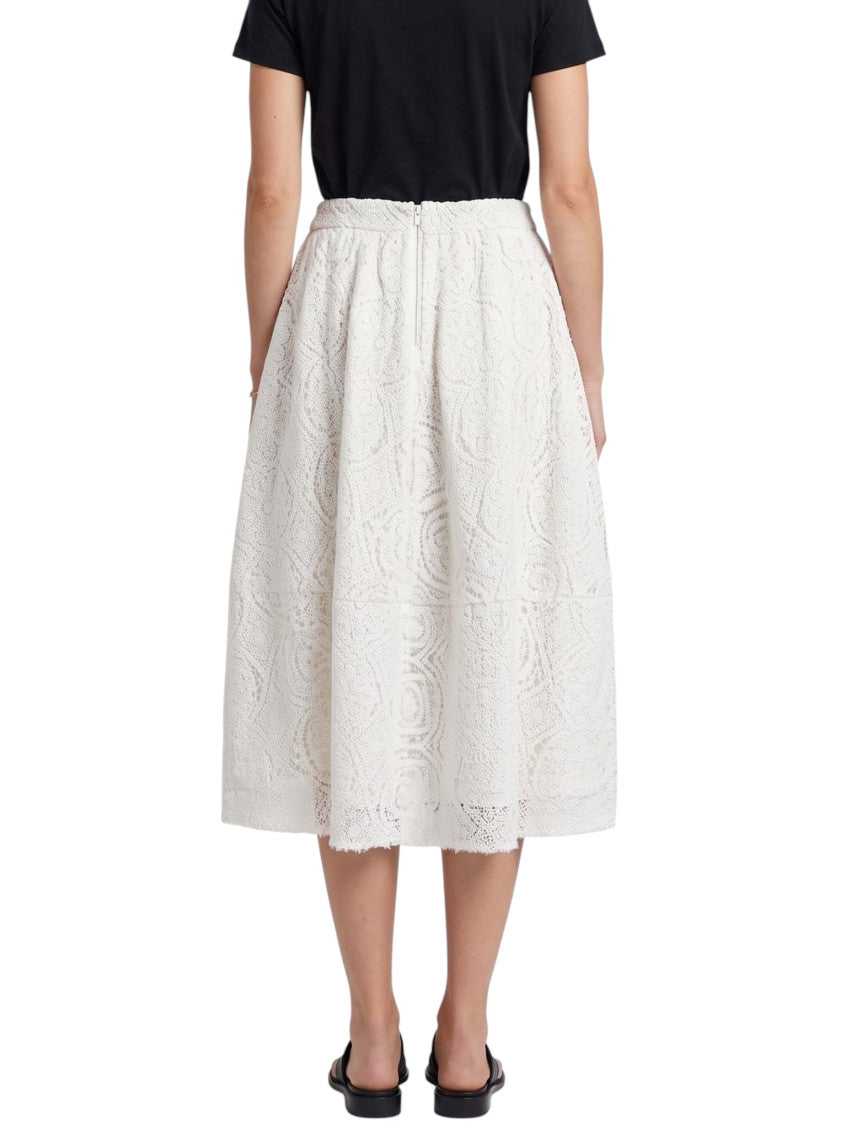 White Crochet Midi Skirt 4