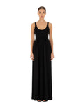 Black Solid Scoop Neck Maxi Dress 1