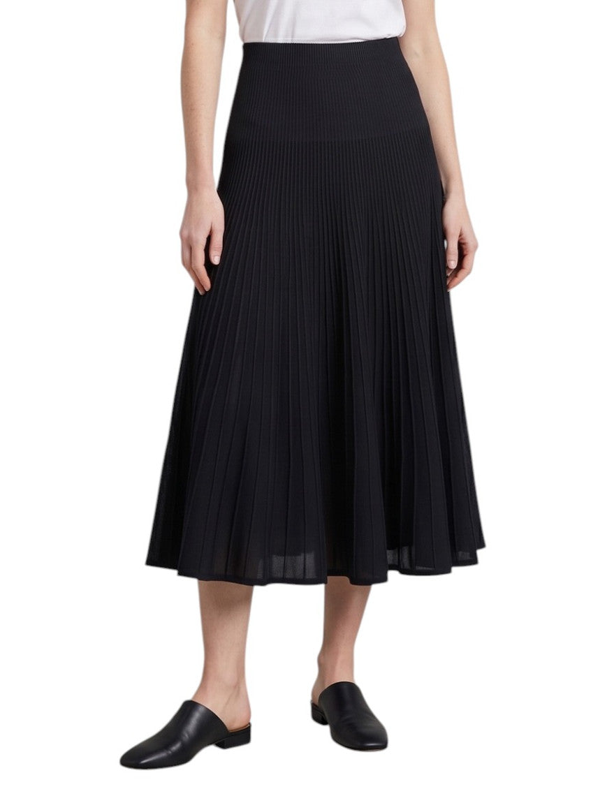 Black Pleated Midi Skirt 1
