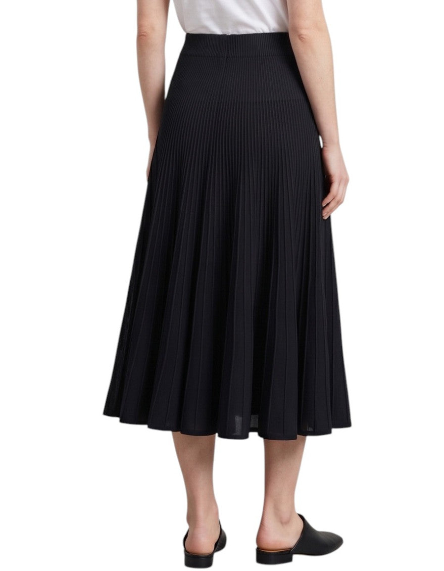 Black Pleated Midi Skirt 2