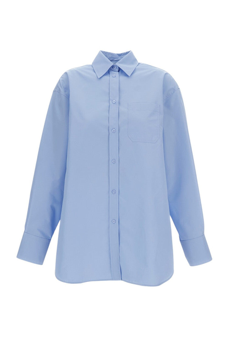 Sky Blue Shirt Collar Mini Dress 1