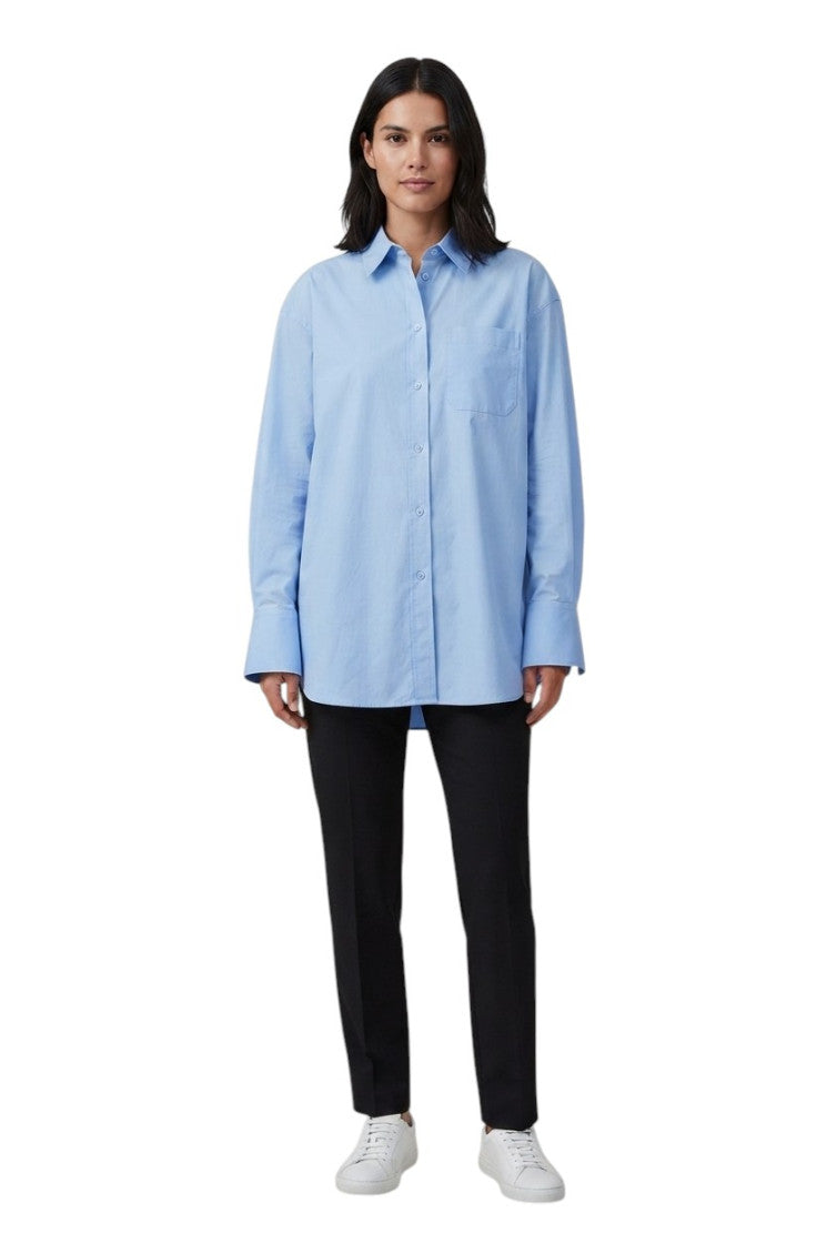 Sky Blue Shirt Collar Mini Dress 2