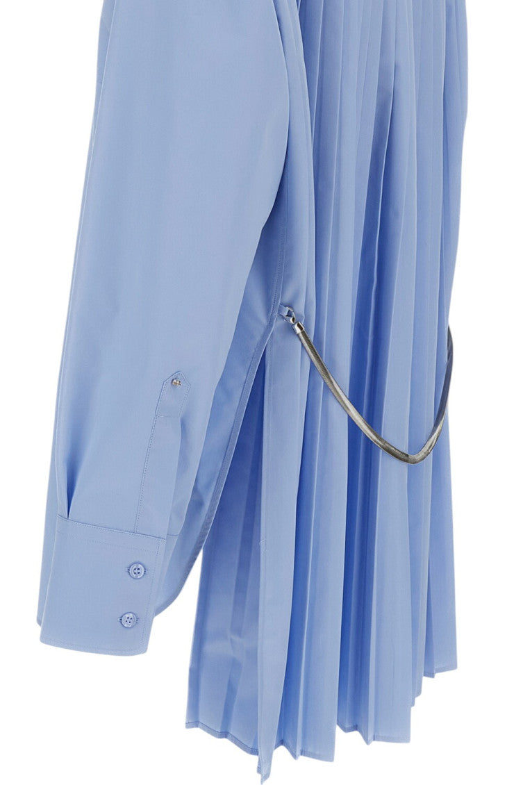 Sky Blue Shirt Collar Mini Dress 4