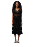 Black Polka Dot V Neck Midi Dress 1