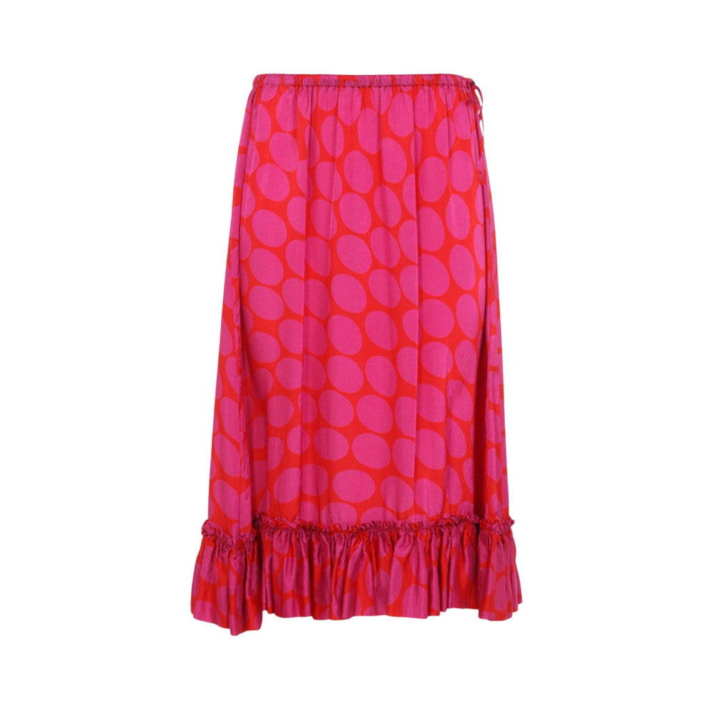 Fuchsia Polka Dot Midi Skirt 1