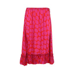 Fuchsia Polka Dot Midi Skirt 1
