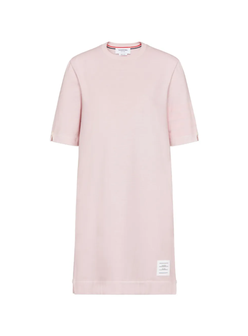 Light Pink Crew Neck Mini Dress 1