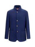 Blue Mandarin Collar Blazer 1