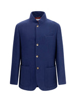 Blue Mandarin Collar Blazer 1